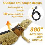 Bearded Dragon Harness & Leash Set — Adjustable Soft Leather Vest