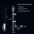 Acrylic Aquarium Shrimp Feeding Dish & Tube (Transparent, Snail & Shrimp)