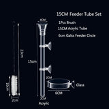 Acrylic Aquarium Shrimp Feeding Dish & Tube (Transparent, Snail & Shrimp)