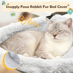 Cat Desk Hammock Bed with Faux Rabbit Fur, 19x15in