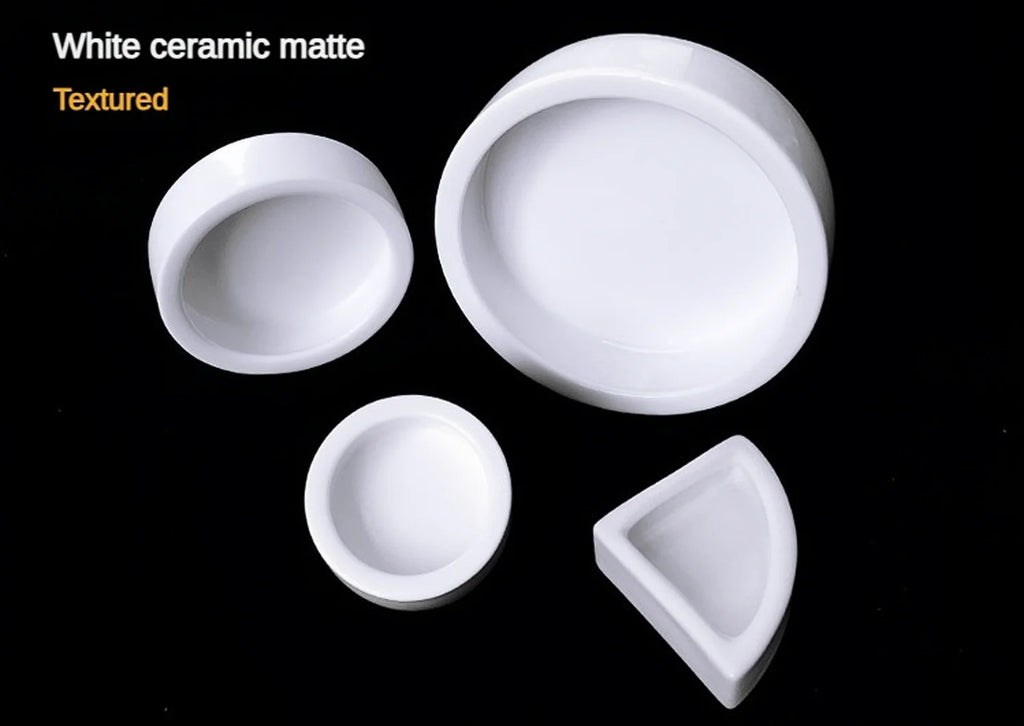 Ceramic Anti-Escape Feeder Bowl — Round & Fan-Shaped Dish for Lizards & Bearded Dragons