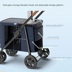 Multifunctional Large-Space Pet Stroller Trolley Case with Wheels for Multiple Pets — Up to 66 lbs