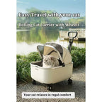 Luxury Water-Resistant Nylon Pet Stroller Travel Bag with Wheels for Cats & Dogs