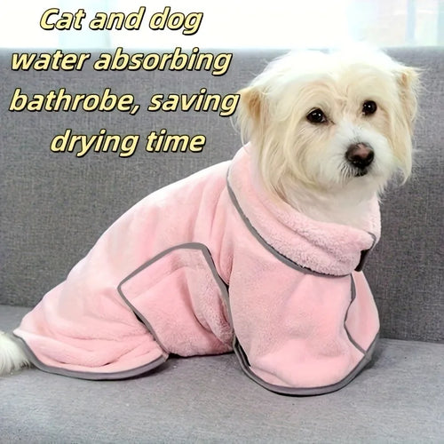 Microfiber Pet Drying Robe — Quick-Dry, Adjustable Hook-and-Loop