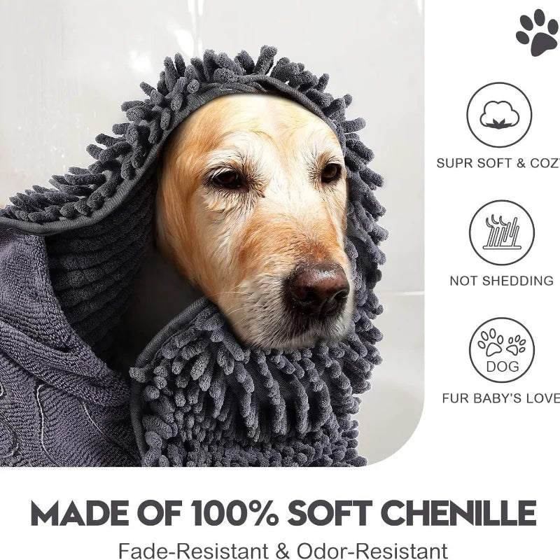 Super Absorbent Quick-Dry Pet Towel — Soft Dog & Cat Bath Robe