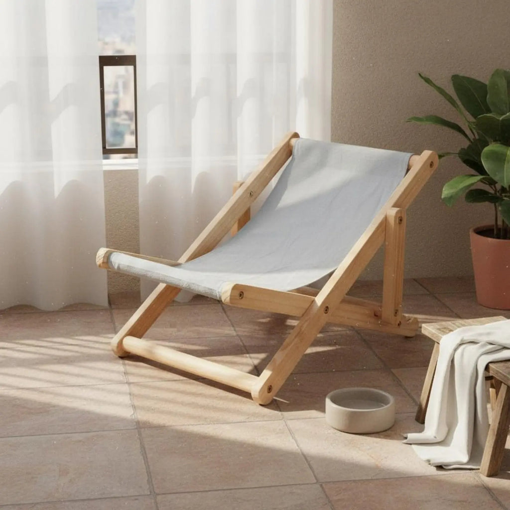 Wooden Cat Recliner Chair with Adjustable Swing Bed