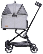 Upgraded 3-in-1 All-Terrain Lightweight Folding Pet Stroller with Detachable Carrier