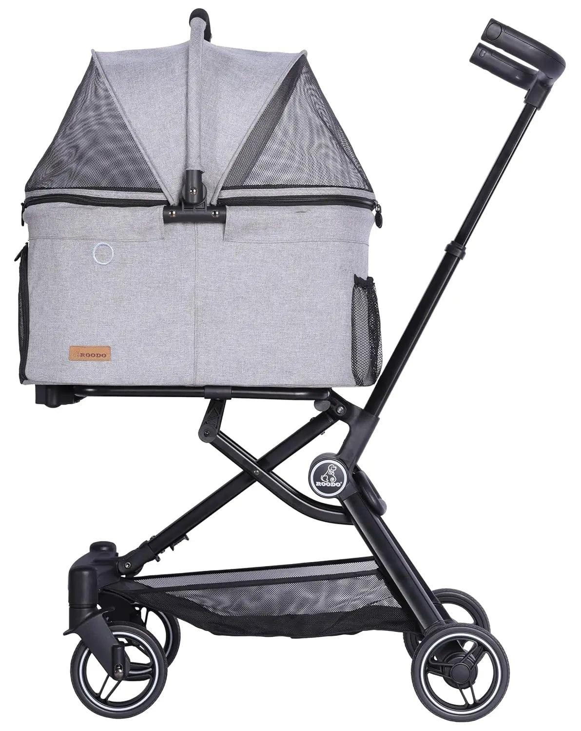 Upgraded 3-in-1 All-Terrain Lightweight Folding Pet Stroller with Detachable Carrier
