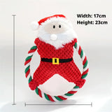 Christmas Santa Plush Squeaky Dog Toy (Chew Rope Toy)