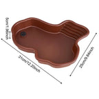 Turtle Basking Ramp & Water Dish — River-Style Bathing Pool with Ladder