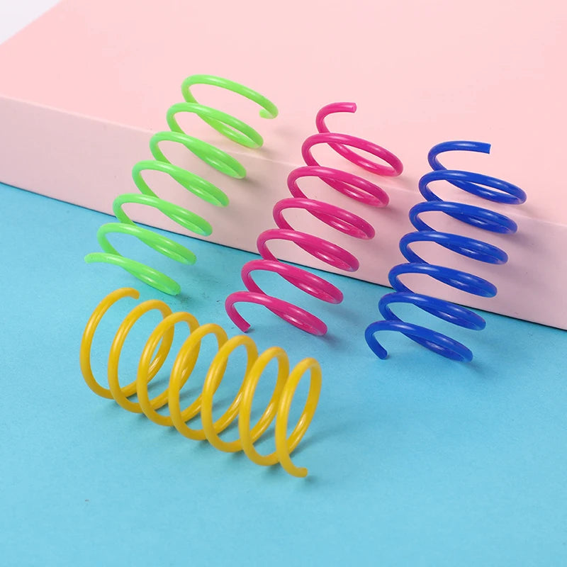 Heavy-Gauge Cat Spring Coil Toys — Bright Colors, 4 to 20-Pack