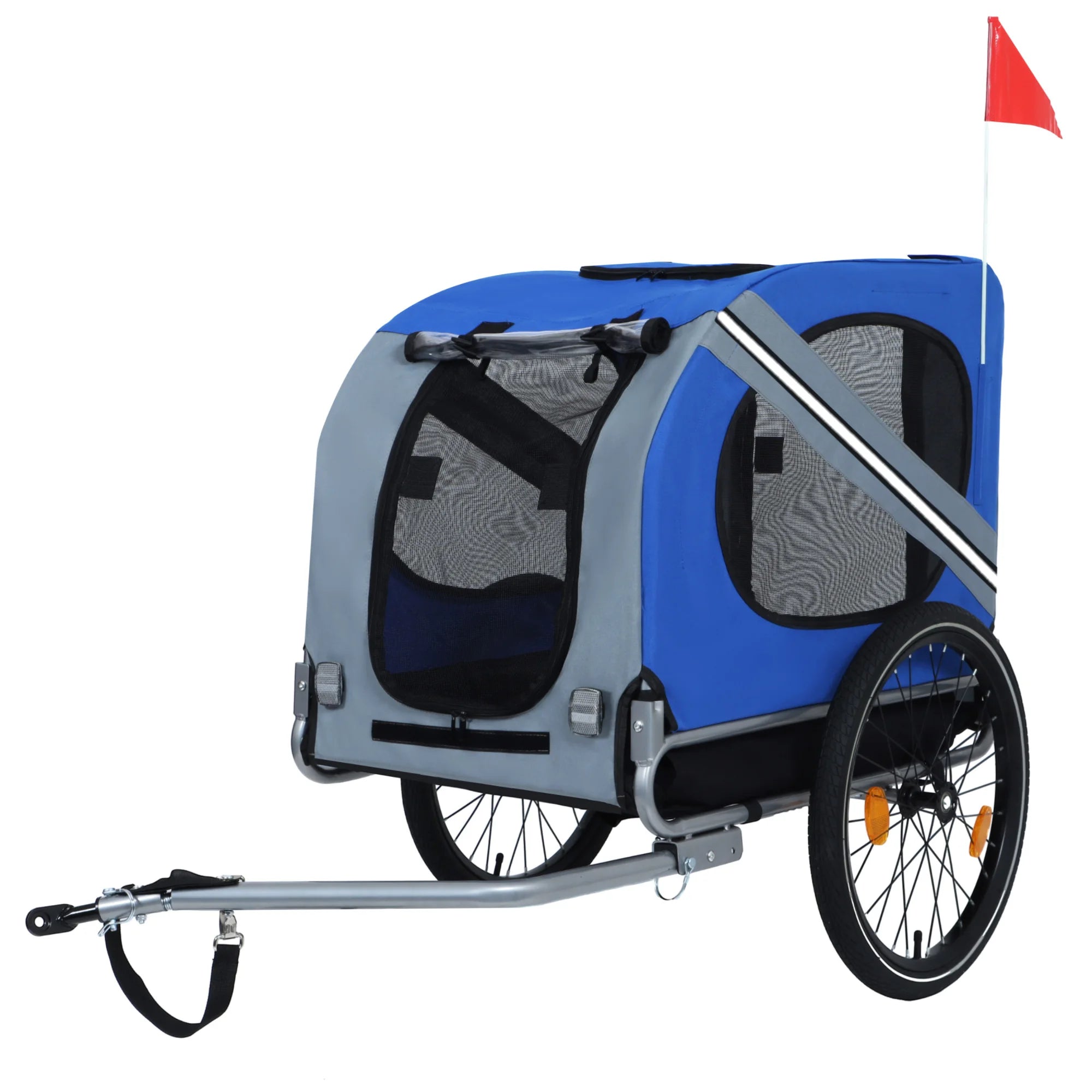 2-in-1 All-Terrain Pet Bike Trailer & Push Cart — Durable Steel Frame, 66 lb Capacity for Dogs & Cats