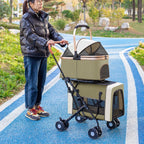 Detachable Double-Decker Cat & Dog Outdoor Stroller — Two-Level