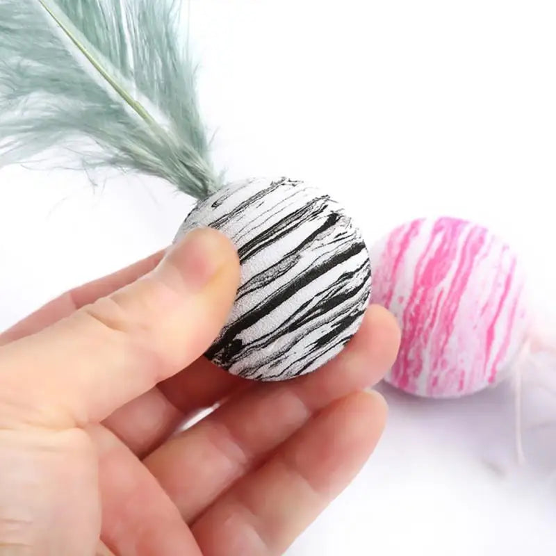 Star Ball & Feather Foam Cat Toy — Interactive Throwing & Teaser Toy for Cats