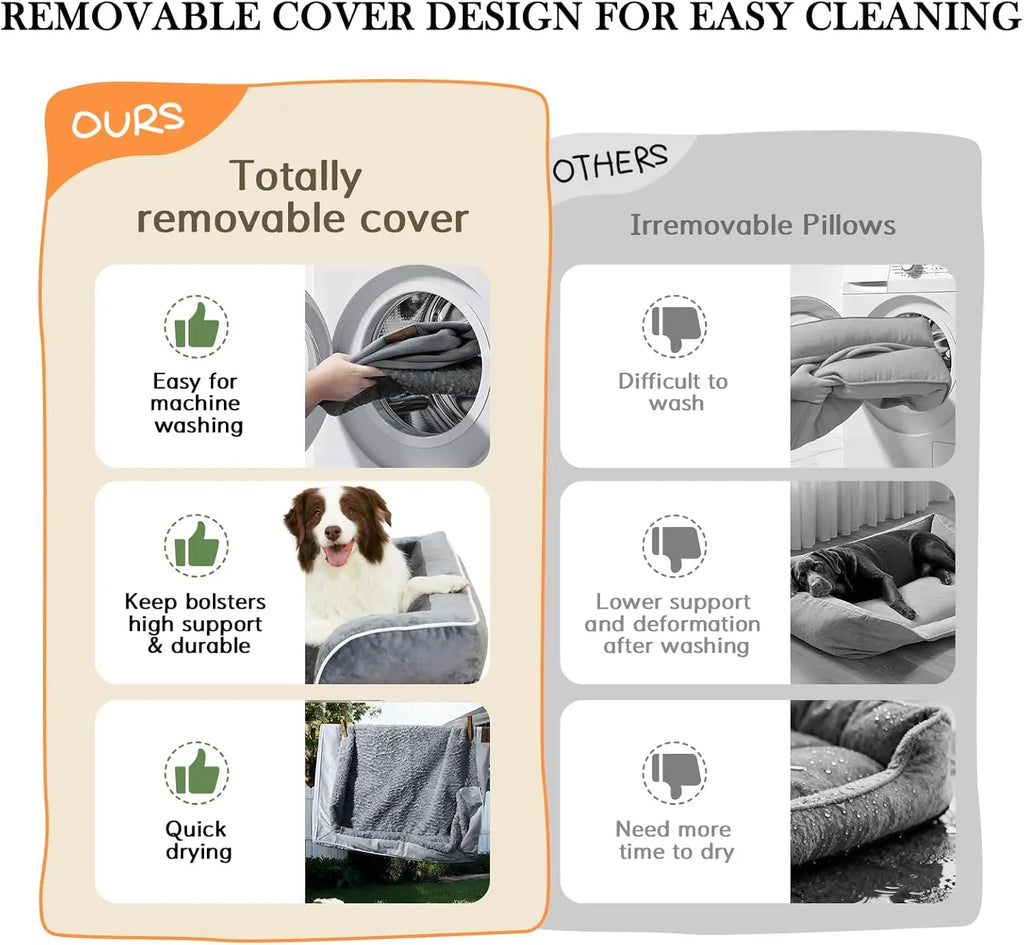 42x30in Orthopedic Dog Bed for Extra Large Dogs
