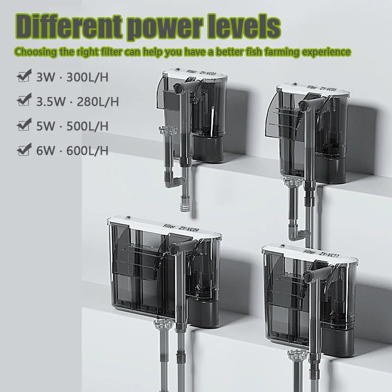 Wall-Mounted 3-in-1 Aquarium Waterfall Filter Pump (110V/220V)