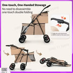 Foldable Lightweight Pet Stroller for Cats & Small Dogs with Safety Belt — Portable Outdoor Carrier