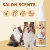 Coconut Scent Dog Deodorizing Spray — Long-Lasting Grooming Cologne, 100ml