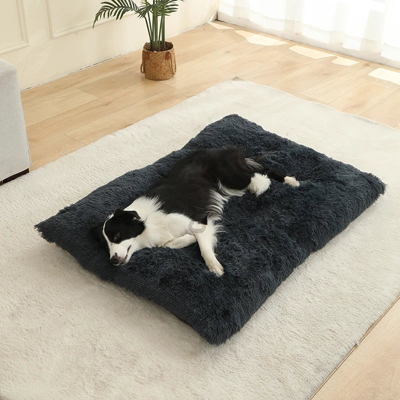 Long Plush Pet Cushion Bed