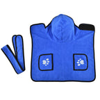Microfiber Dog Bath Towel — Super-Absorbent Wearable Robe, XS–XL