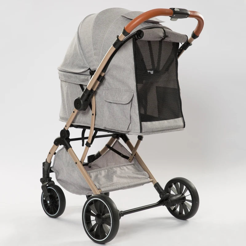Foldable Separable Pet Stroller for Medium Dogs — Travel-Ready Dog Cart with Detachable Carrier