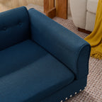 Oversized Linen Pet Sofa Bed with Backrest for Large Dogs