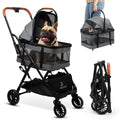 3-in-1 Compact-Fold All-Terrain Pet Stroller for Small Dogs & Cats in Gray