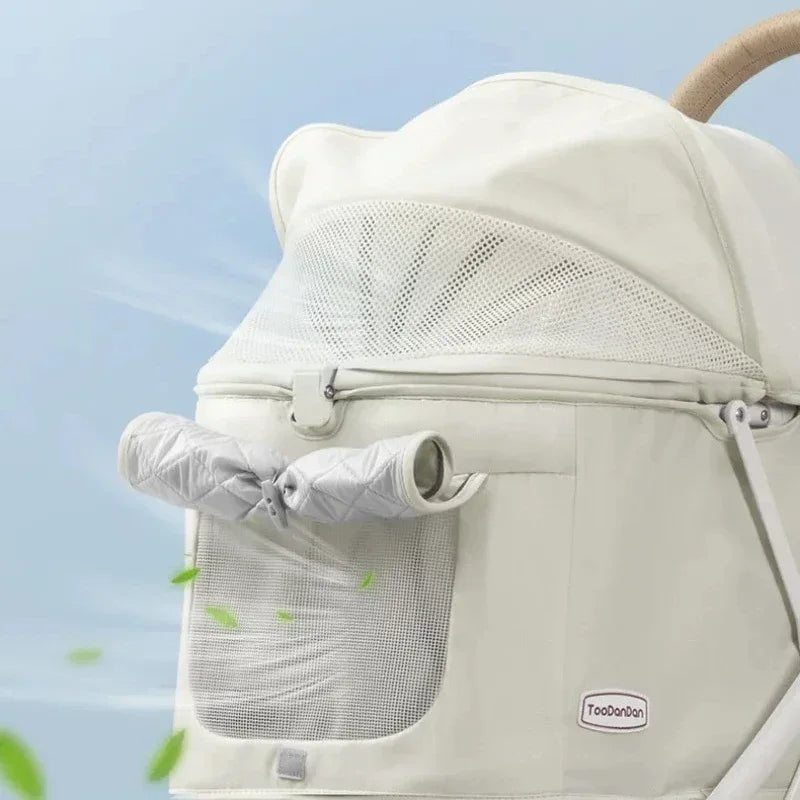 Airline-Ready One-Touch Folding Lightweight Pet Stroller — Breathable Outdoor Puppy & Cat Travel Carrier