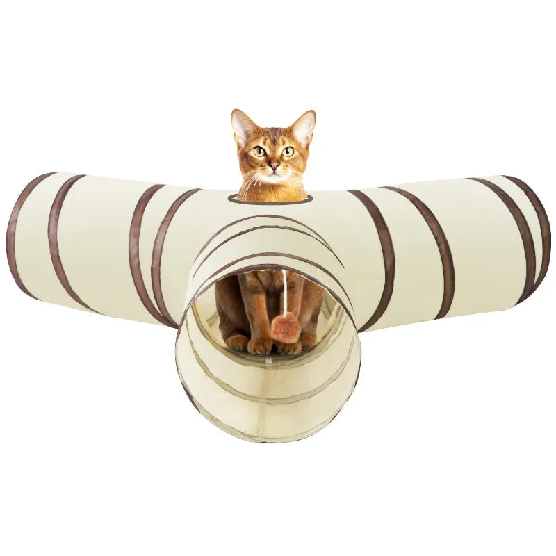 Foldable Crinkle Cat Play Tunnel