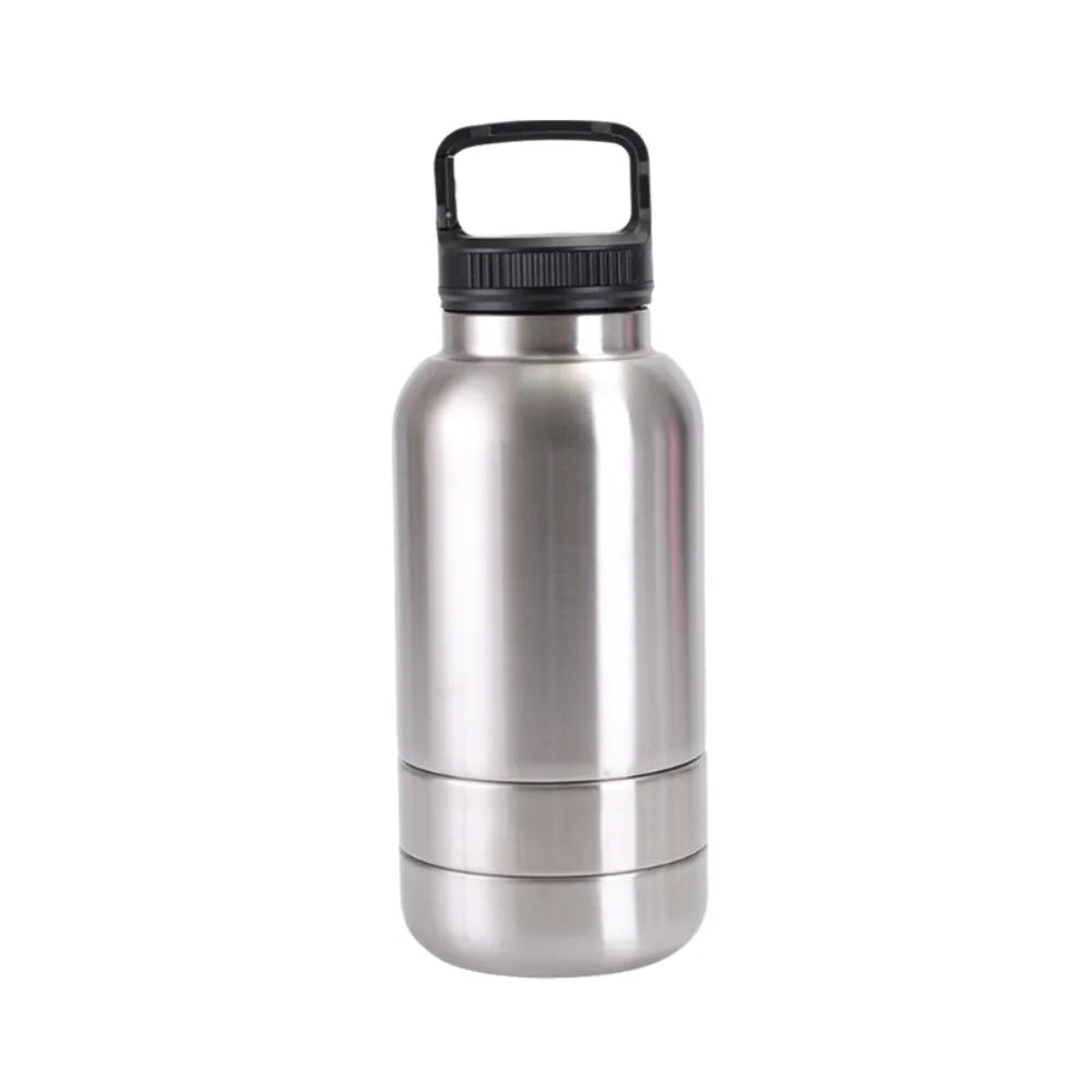 3-in-1 Stainless Steel Pet Water Bottle (Multi-Layer, Leak-Free, Detachable)