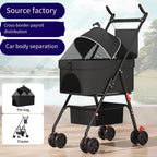 Detachable Pet Cart & Dog Bed — Lightweight Foldable Cat Bag Outdoor Cart for Small Pets