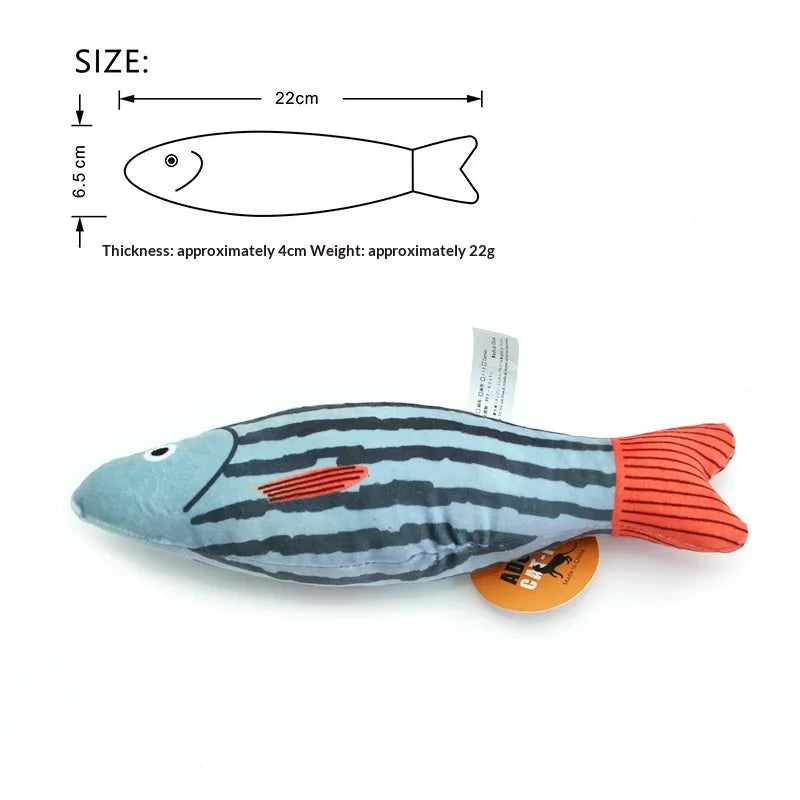 Catnip & Silvervine Fish Kicker Toy — Chew-Resistant with Wand Attachment