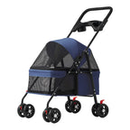 Lightweight Foldable Pet Pushchair Stroller for Small Dogs & Cats up to 15 lbs