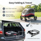 Large Dog Pet Stroller with Breathable Mesh & Smooth Rolling Wheels for Large Dogs