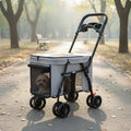 Collapsible Lightweight Pet Stroller with Rear Brakes — Easy-Access Cat & Dog Stroller for Walks & Outdoor