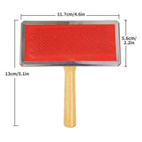 Stainless Steel Pet Grooming Comb — Ergonomic Wood Handle for Tangle-Free Coats