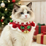 Handmade Crochet Christmas Collar Set (Elk & Gingerbread)