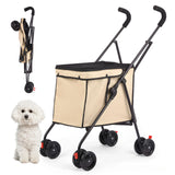 Pet Stroller Foldable Portable Multi Function Trolley For Small Medium Dog Cat Teddy Outdoor Travel Shopping Cart
