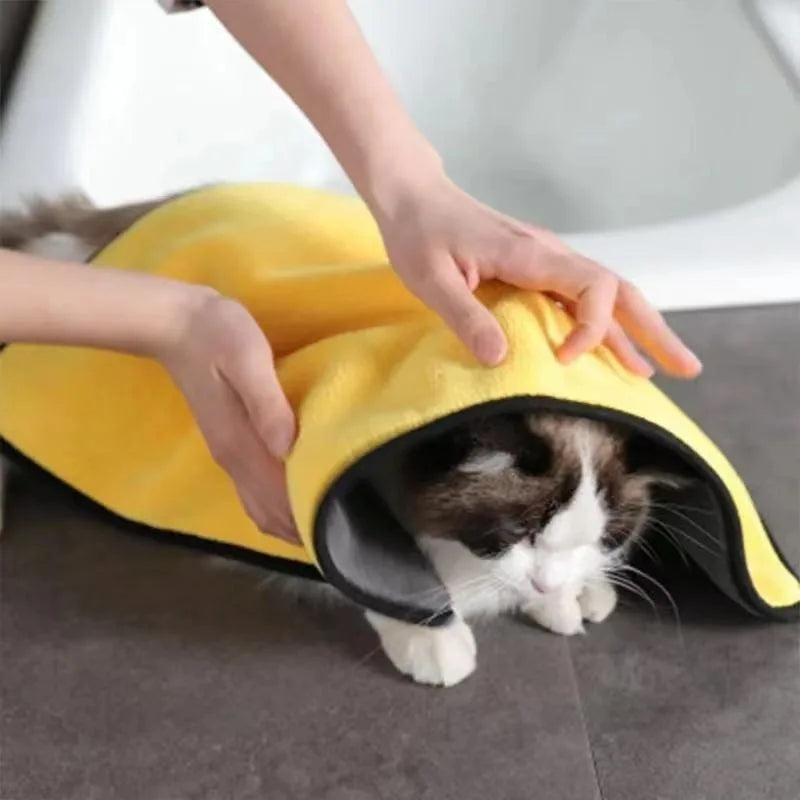 Super Absorbent Microfiber Pet Bath Towel — Quick-Drying, 4 Sizes