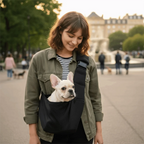 Double-Sided Pet Crossbody Carrier Bag (Large Capacity, Safety Harness)