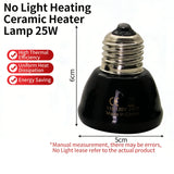 Ceramic Infrared Heat Lamp — No-Light Nighttime Heat for Lizards & Snakes, 25W-100W