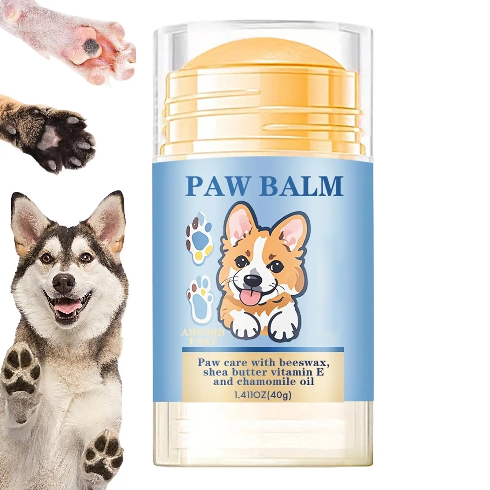 Natural Dog Paw Balm — Lick-Safe Moisturizer for Dry, Cracked Paws, 40g