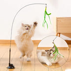 Suction Cup Dogtail Grass Teaser — Hands-Free & Handheld Cat Wand