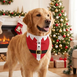 Christmas Tie-On Dog Bandana (Red & Green, Adjustable)