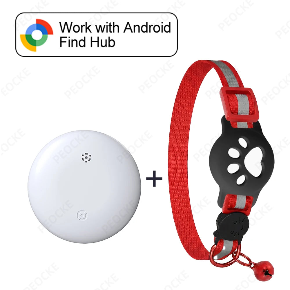 Lightweight Waterproof Cat Tracking Collar - Google Find Hub Bluetooth GPS Locator