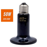 No-Light Ceramic Heat Lamp with Protective Cage — Scald-Safe Reptile Heater