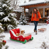 Christmas Sleigh Pet Bed (Removable Washable Plush Cover)