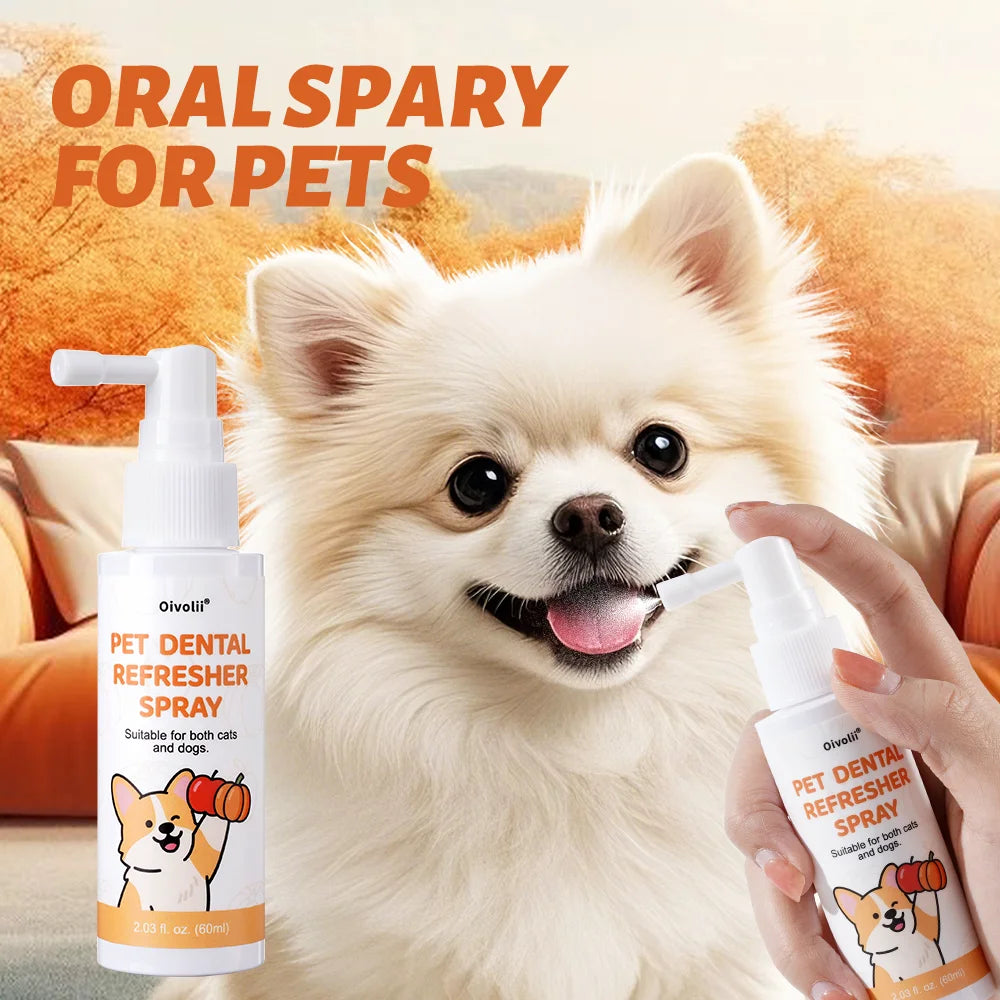 No-Brushing Dental Spray for Dogs & Cats — Multi-Plant Plaque Remover, 60ml