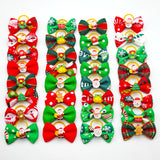 Christmas Dog Hair Bows 30-Pack (Santa & Snowman Designs)