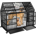 XL Dog Crate with Rooftop & Lockable Wheels (54in)
